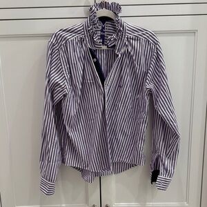 KMJ Purple and White Striped Button Down Shirt - perfect for TCU!